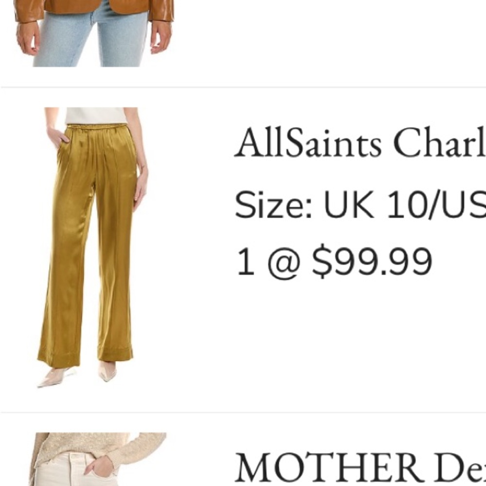 Allsaints Charli Silk Trousers